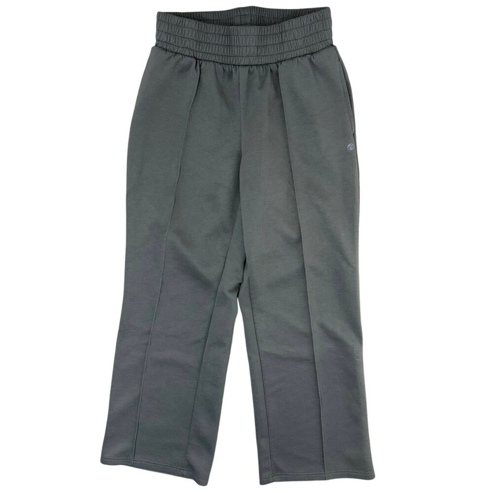 Apana Women's Medium Olive Green Wide Leg Pants Elastic Waist Pockets